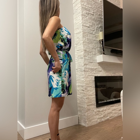 BRAND NEW WITH TAGS! Laundry by Shelli Segal strapless mini dress Violeta Multi - Picture 2 of 6